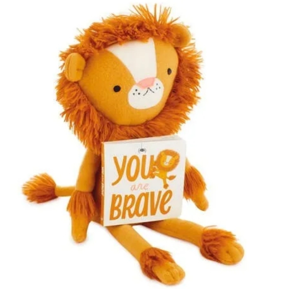 Hallmark Moptops Lion Plush With You Are Brave Board Book New